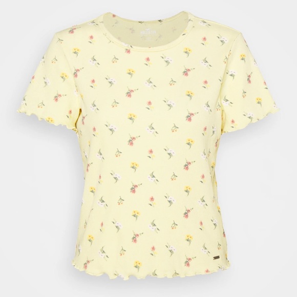 NWT Hollister & Co Baby Tee yellow floral … - Picture 6 of 10